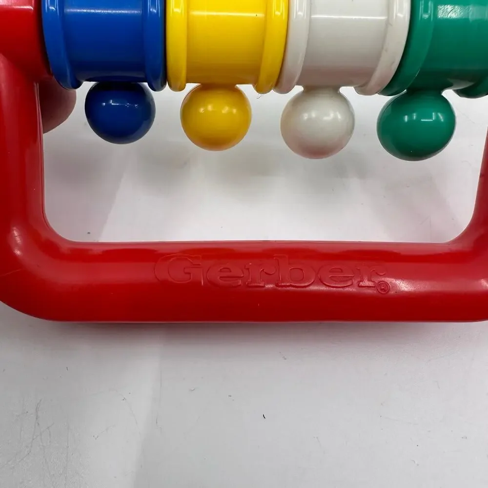 Gerber Rattles & Vtg First Years Rattles 1900s Motor Skill Activity Set of 3 VTH